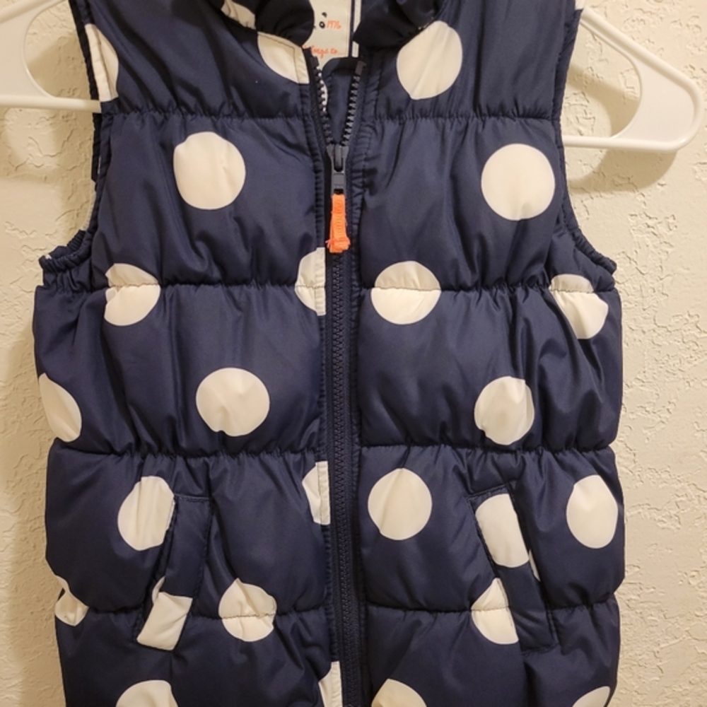 Gymboree navy polka dot Puffer Vest size 5 6